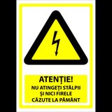 Indicator atentie nu atingeti stalpii si nici firele cazute la pamant